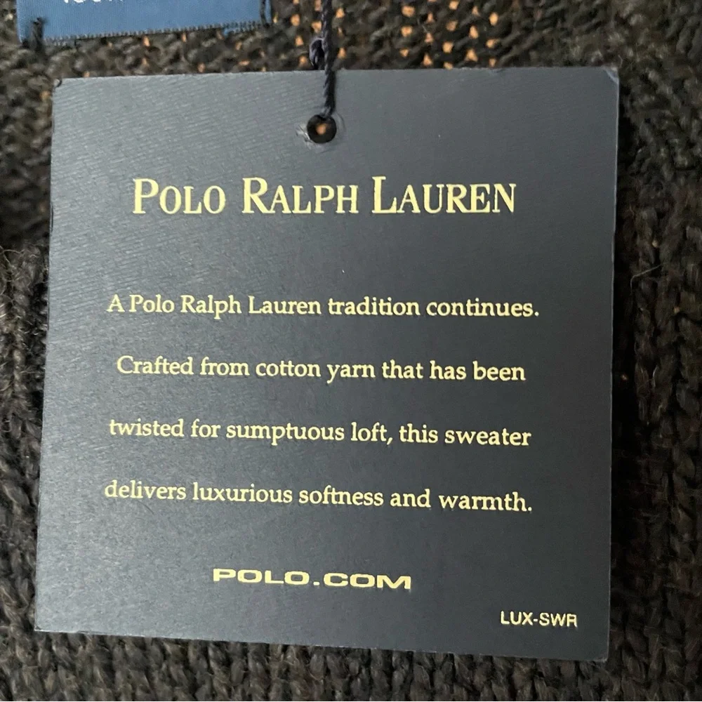 Polo Ralph Lauren‎ Vintage Black Luxury Cotton Sweater, L